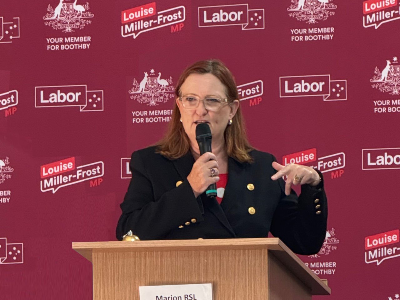 Louise Miller Frost speaking at the Seniors Forums in March