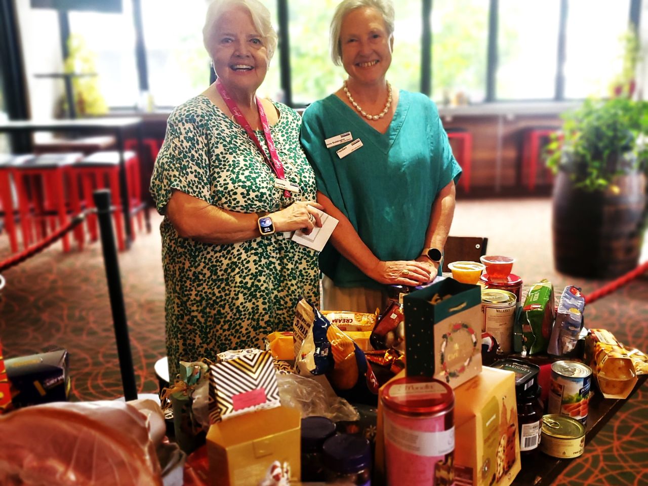 Christmas Lunch at The Brunswick, December, 2024.
Diane & Anne acknowledging all the Christmas treats brought in by our members for the Brunswick Pantry. Thank you everyone!