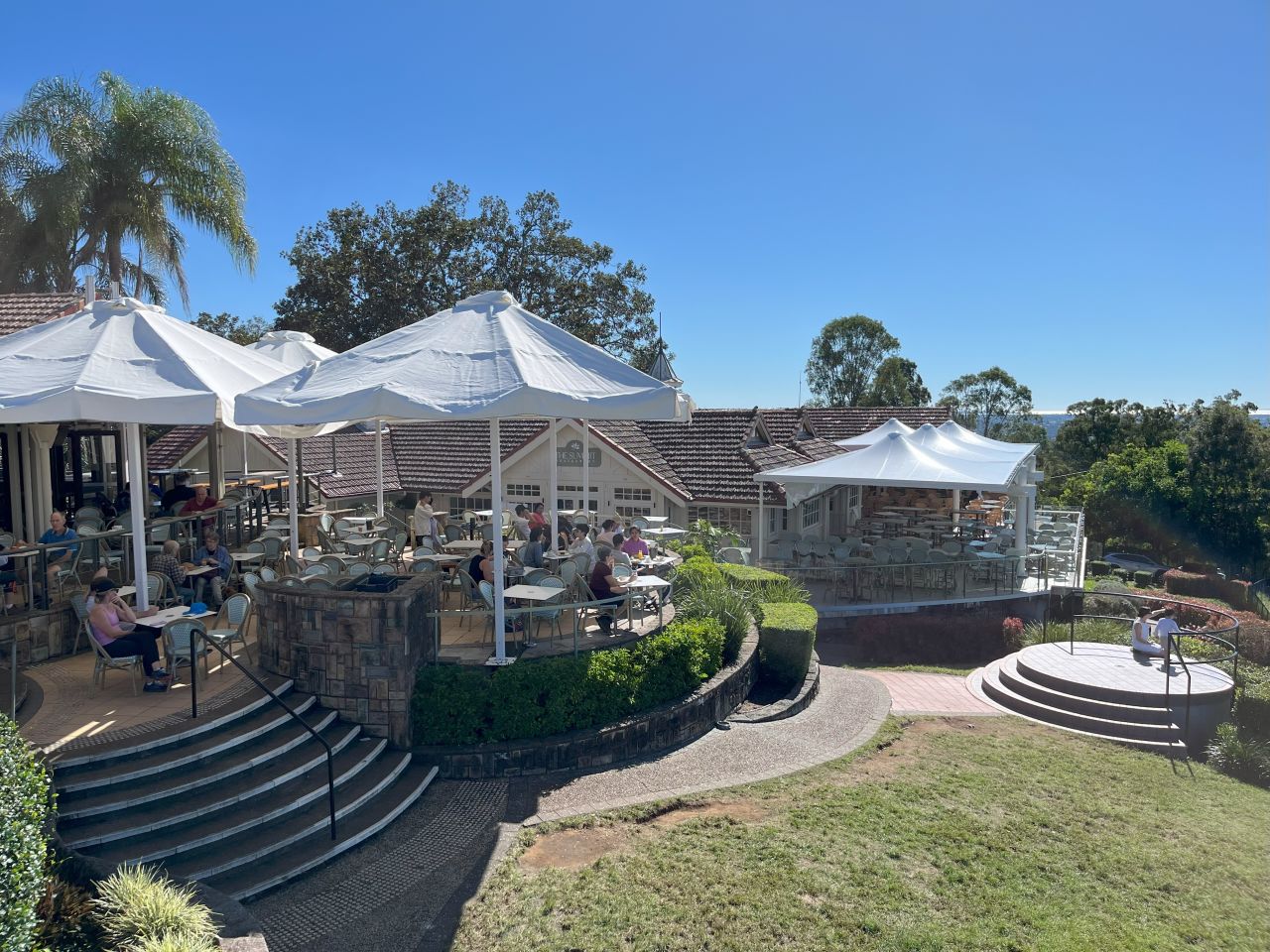 Relaxing at the Mt Coot-tha lookout in April 2025