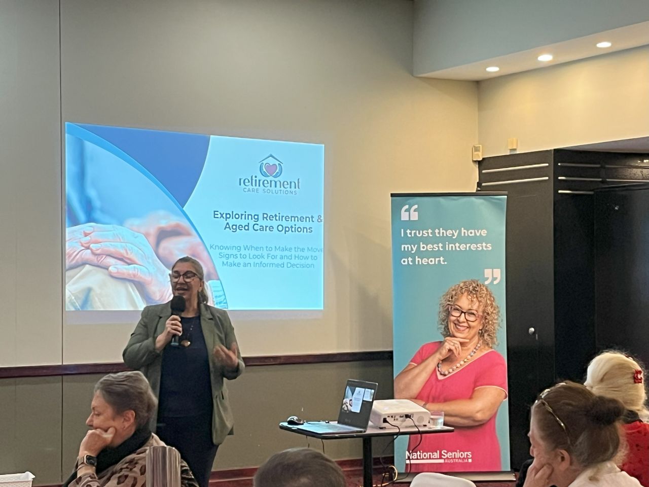 August 2025 meeting guest speaker Savannah Falzon, Retirement Care Solutions