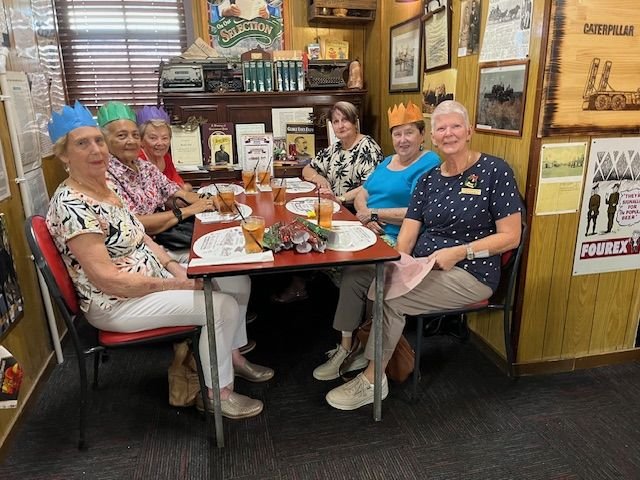 Members and guests enjoying a Christmas celebration lunch at Rudd's Pub, Nobby, as part of our final day-bus trip for 2025