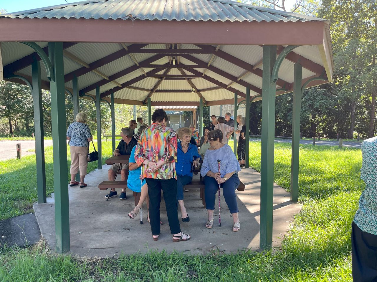 Members & guests enjoyed a visit to Montville during a mystery destination bus trip in March 2025 stopping for morning tea at the Glasshouse Mountains