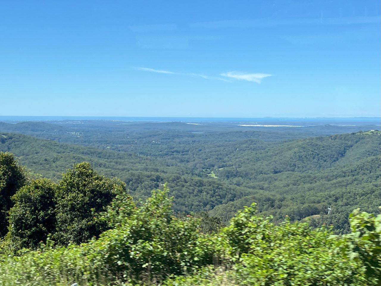 Members & guests enjoyed a visit to Montville during a mystery destination bus trip in March 2025 with stunning views across to the Sunshine Coast
