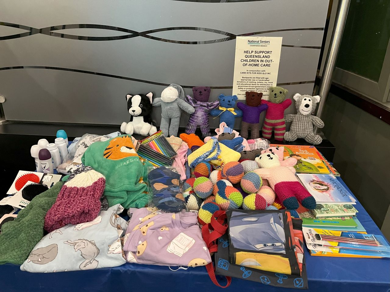 Member donations to Care Kits for Kids at September 2025 meeting