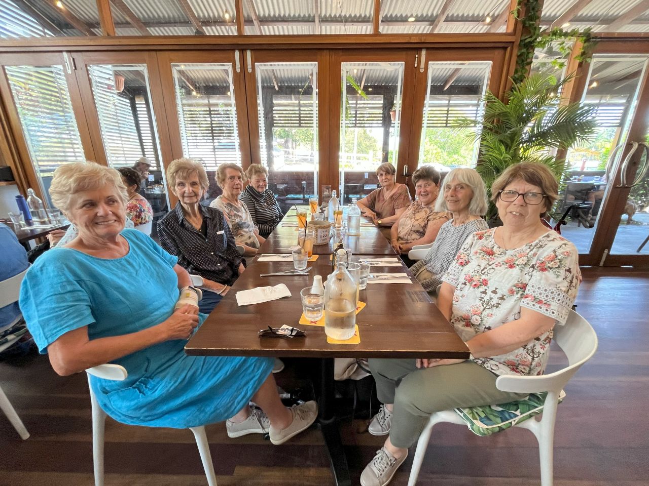 Members enjoying lunch at the Woombye Pub during the September 2025 day bus trip