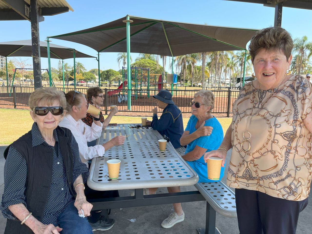 Members enjoyed morning tea at Clontarf during the September 2025 day bus trip