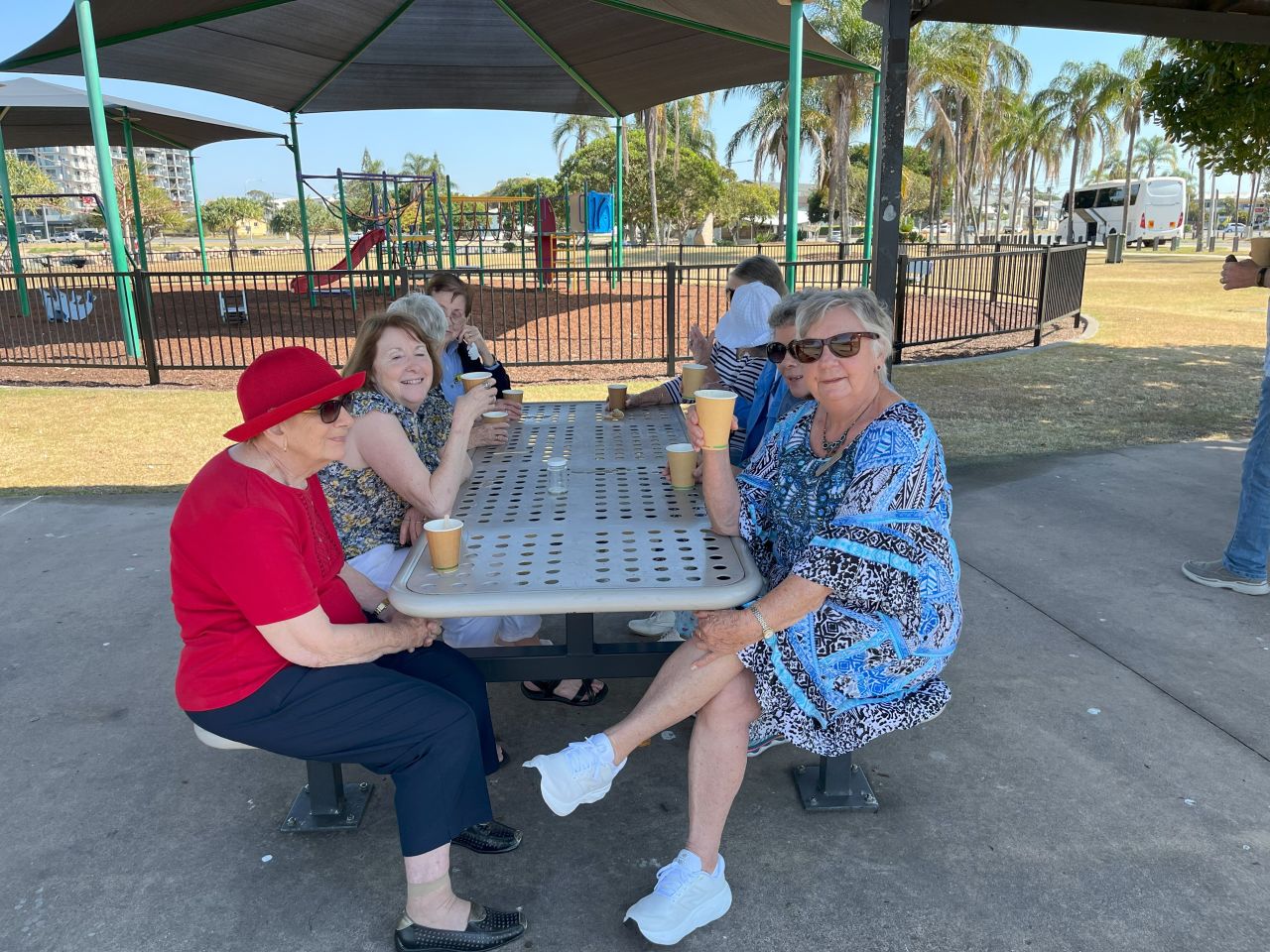 Members enjoyed morning tea at Clontarf during the September 2025 day bus trip