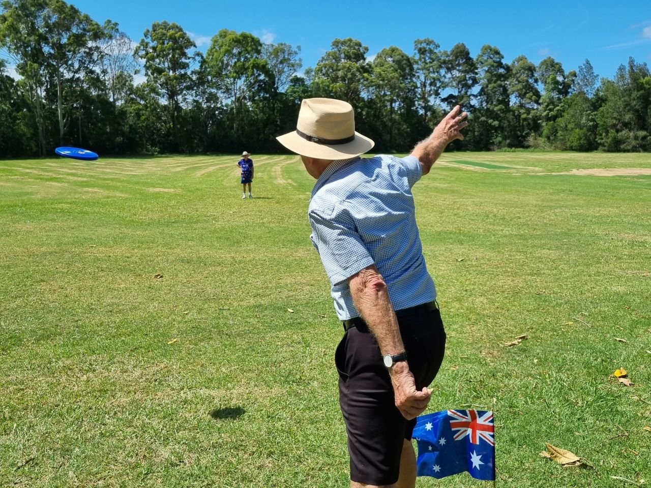 Australia Day BBQ at Sancrox Reserve. John Urquhart threw the frisbee twice as far as anyone else, and he has done this before. The swabs we took have not come back, will keep you posted. 26/1/25