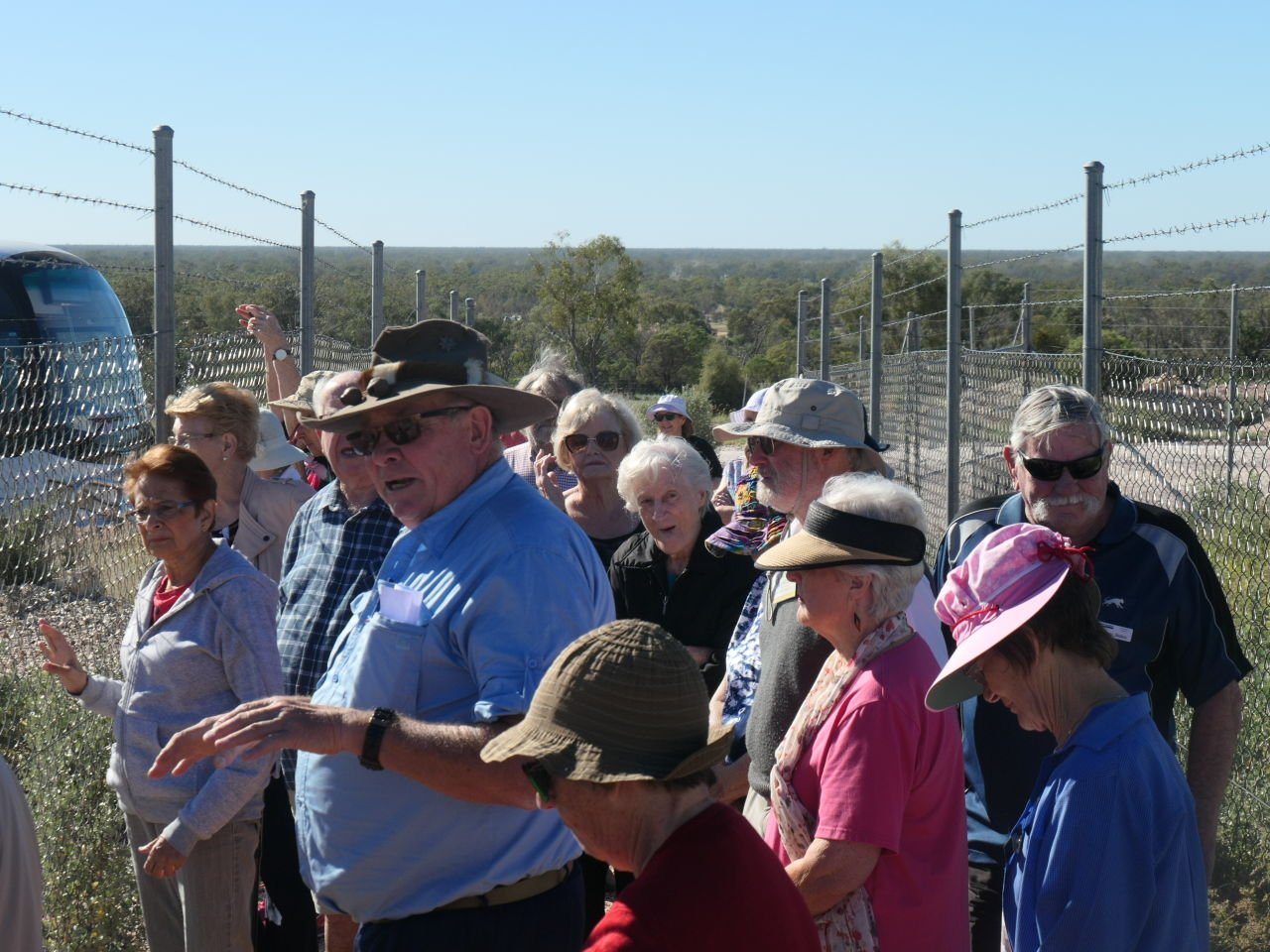 Lightening Ridge Trip - Black Opal tour - Checking the abandoned open cut mine from 'Lunatic Lookout'