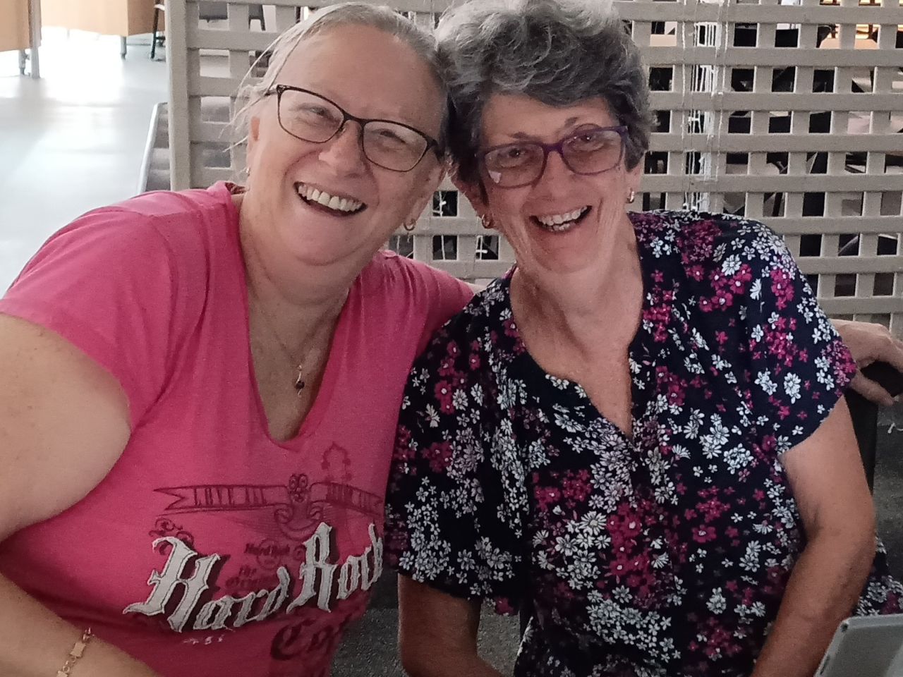 Sue McCloy & Deb Tedge clearly having a wonderful time at the first  Digital Skills workshop.