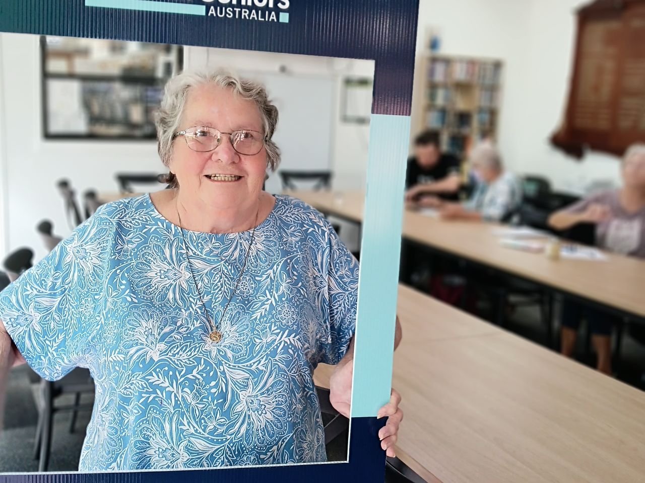 Maureen showing her support for the Keep Cash Campaign at the second Digital Skills Workshop on 11/3/2026.