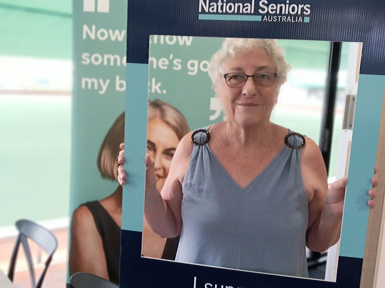 Joan showing her support for the Keep Cash Campaign at the second Digital Skills Workshop on 11/3/2026.