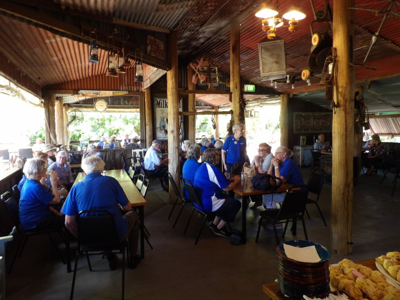 Morning tea at Scottys garage