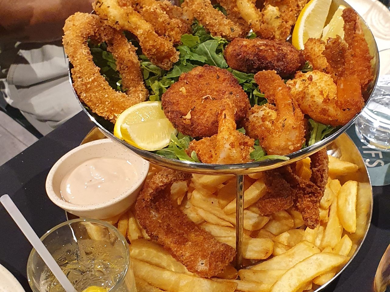 Dinner at the Village Seafood Restaurant, April 2025.
A delicious meal, good service and good company.