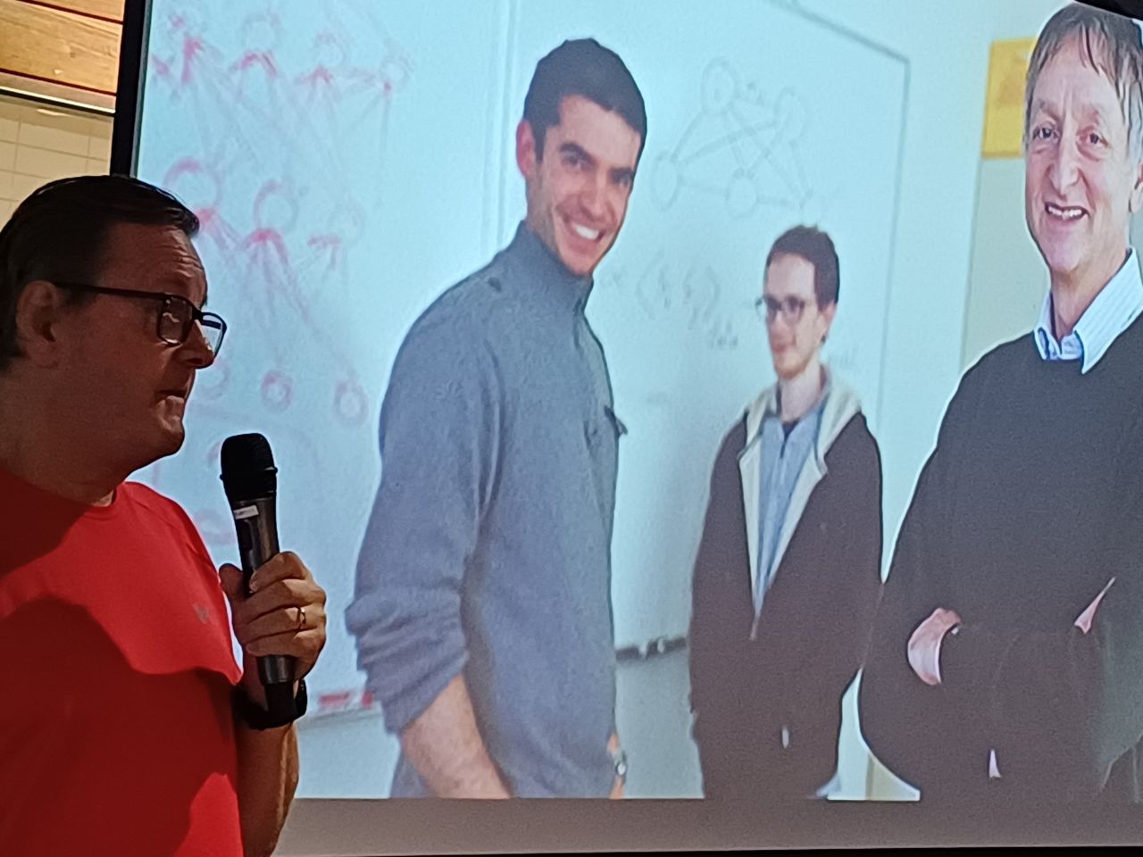 April GM 2025.
Geoffrey Hinton, on the far right. A British-Canadian Nobel Laureate in Physics, known for his work on artificial neural networks. The 'Godfather of AI'.