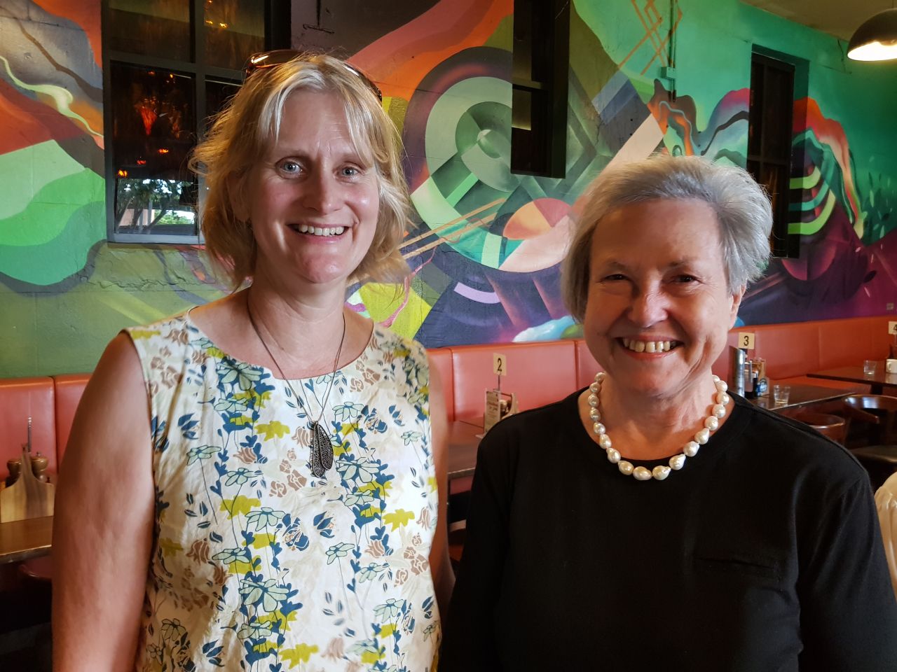 GM May 2024. Our guest Dr. Helen Hahrung, renowned international entomologist, with our President. She spoke about her research into sustainable pest management methods in plantation forestry. A vital contribution to our ecology and trade.