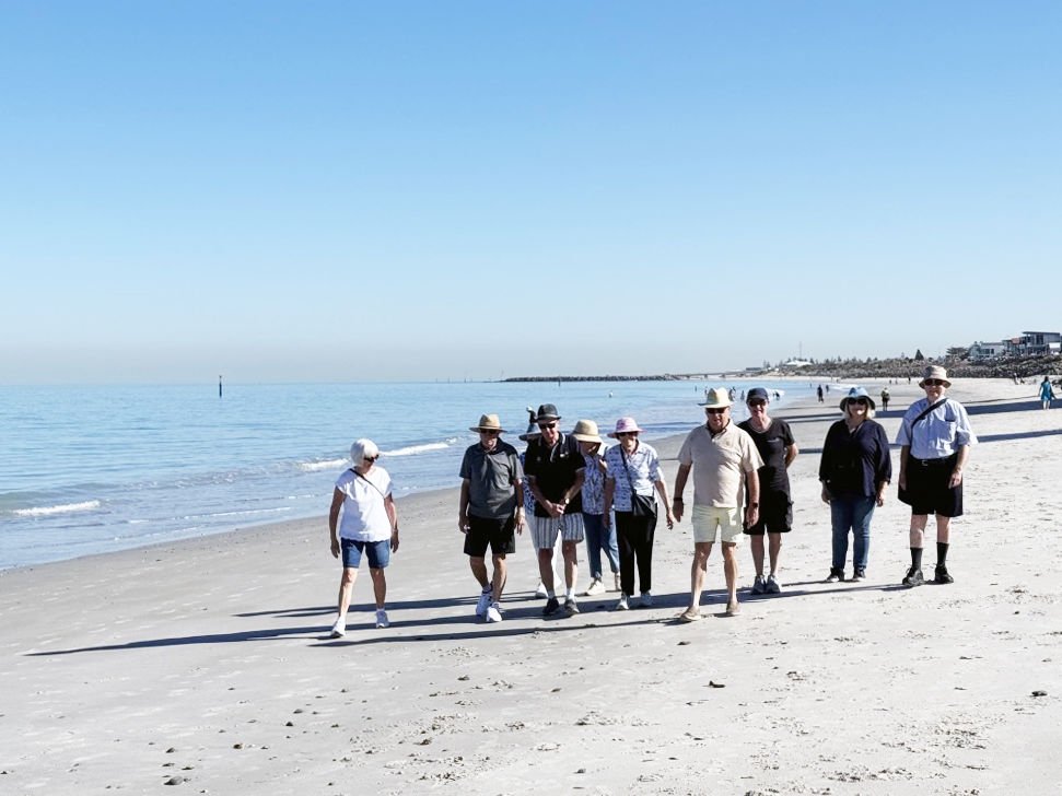 The Walking Group at Glenelg North enjoying a lovely March day