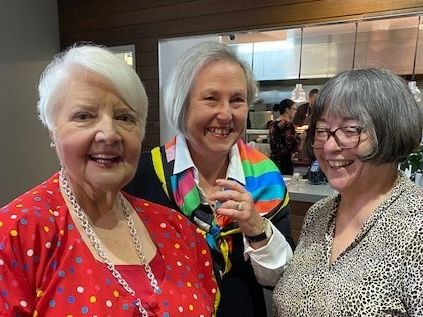 Sharing the good times at the Christmas in July Luncheon 2021 at the Brunswick Hotel, New Farm.