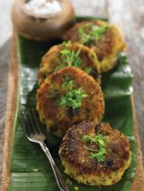 Green split pea and potato cakes
