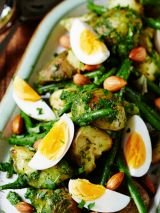 Warm bean and potato salad