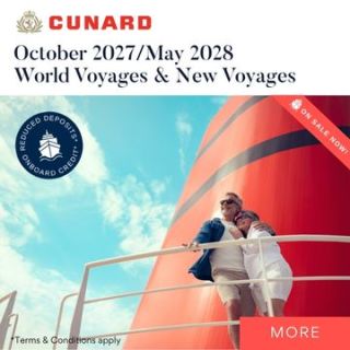 Cunard – World Voyages & New Voyages October 2027 to May 2028