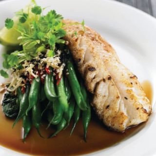 Ginger Sesame Beans with White Fish