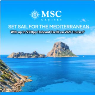 MSC Cruises Up to $300pp* Onboard Credit