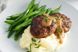 Beef rissoles and mash