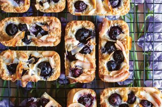 Blueberry, coconut, and lemon bars