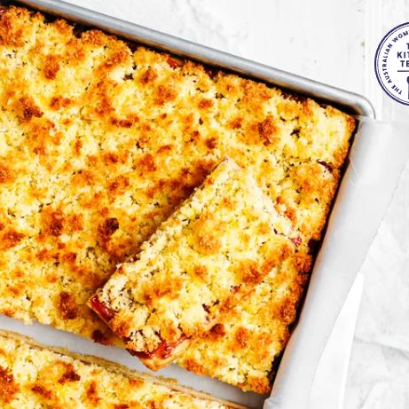 Raspberry coconut slice