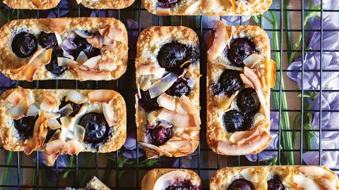 Blueberry, coconut, and lemon bars
