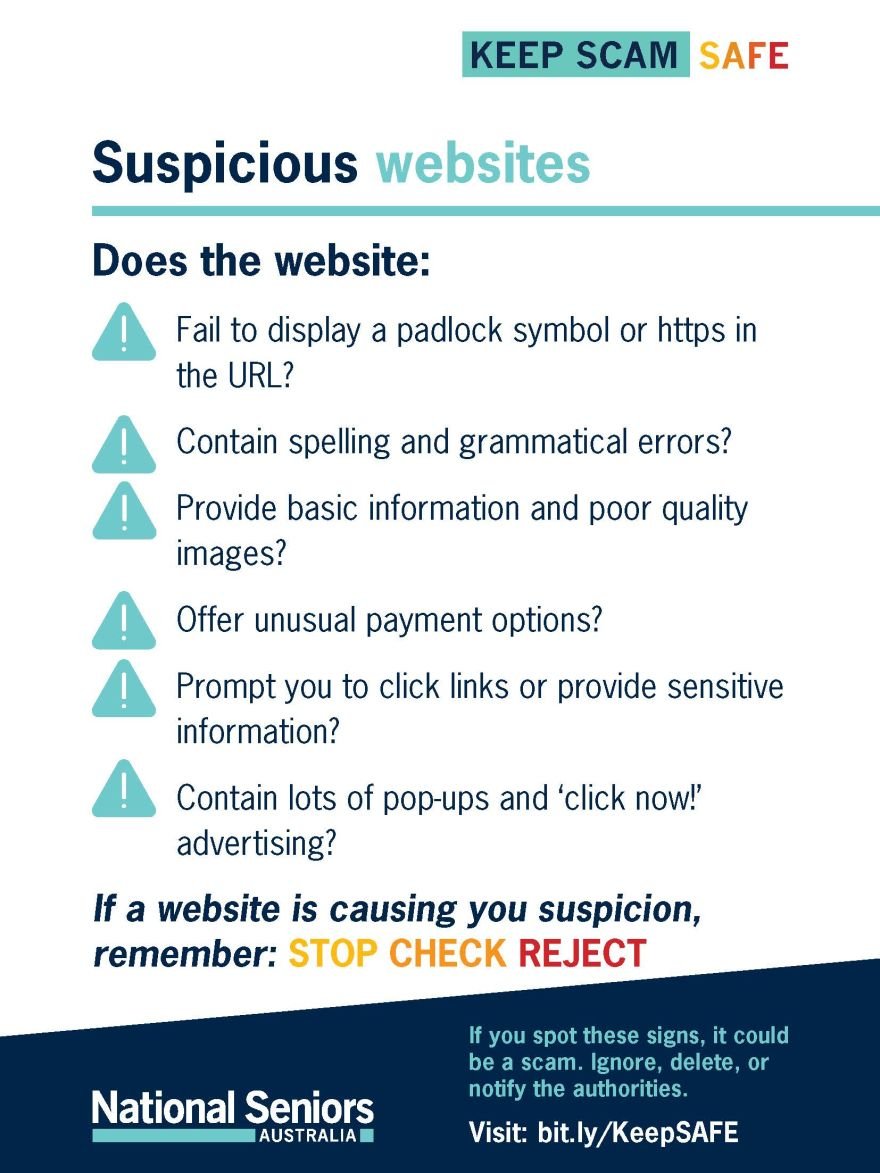 Suspicious website checklist